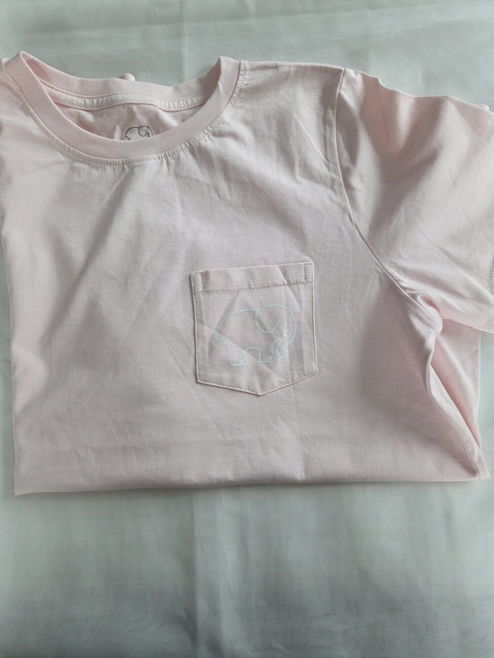 ivory ella Soft Light Pink Pocket Tee with Elephant Logo
